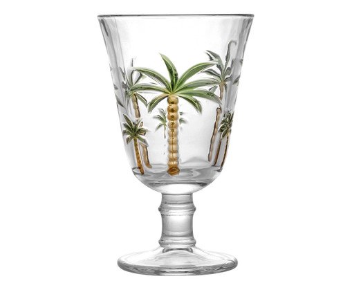 Taça em Cristal Ecólogico Palm Hand Painting, Transparente | WestwingNow
