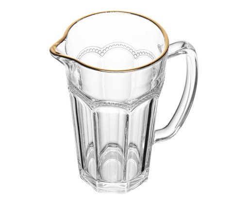 Jarra com Fio Dourado Belle Epoque, Transparente | WestwingNow