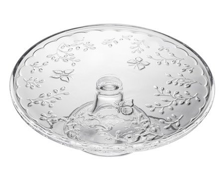 Prato para Bolo com Pé em Cristal Ecológio New Butterfly | Westwing