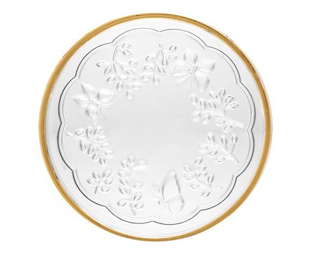 Prato Decorativo com Fio Dourado New Butterfly | Westwing
