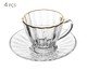 Jogo de Xícaras para Café com Fio Dourado Radial, Transparente | WestwingNow