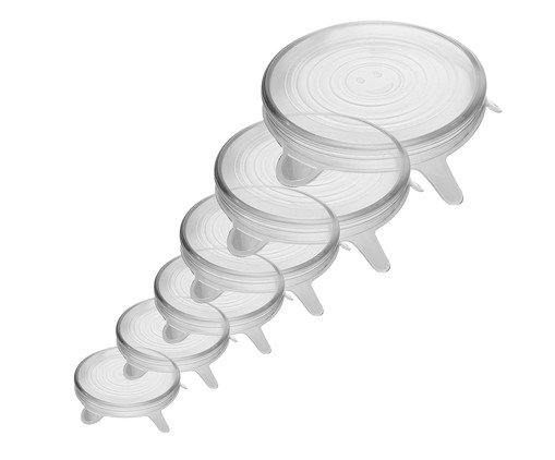 Jogo de Tampas Redondas Flexíveis de Silicone Lyor, Transparente | WestwingNow
