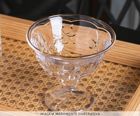 Taça para Sobremesa com Fio Dourado New Butterfly | Westwing