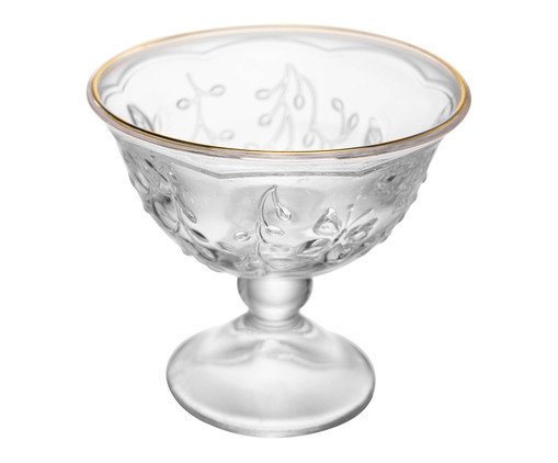 Taça para Sobremesa com Fio Dourado New Butterfly, Transparente | WestwingNow