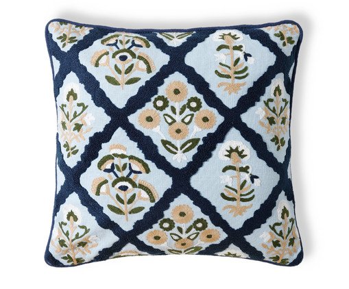 Capa de Almofada Bordada Tula Colorida, blue | WestwingNow