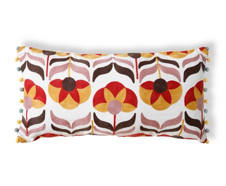 Capa de Almofada Bordada Mayta com pompoms | Westwing