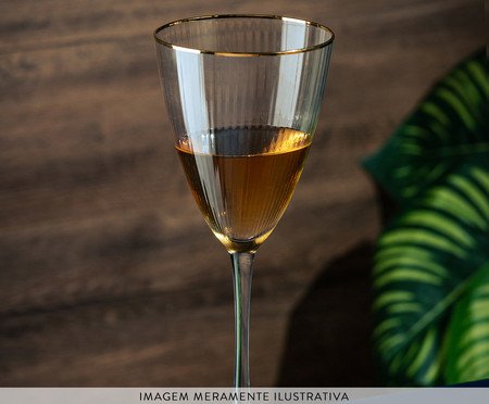 Jogo de Taças para Vinho com Borda Dourada Lines | Westwing