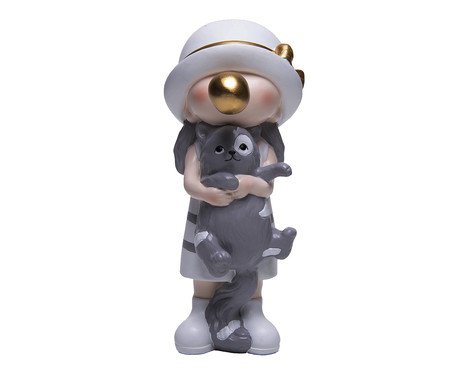 Figura Decorativa de Resina Carinho Felino | Westwing