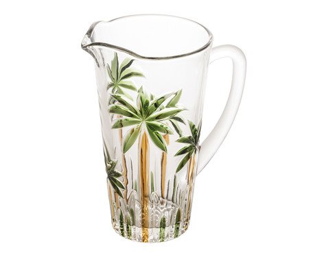 Jarra de Cristal Ecológico Palm Tree Handpaint | Westwing