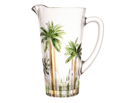 Jarra de Cristal Ecológico Palm Tree Handpaint, Colorido | WestwingNow