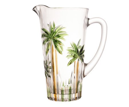 Jarra de Cristal Ecológico Palm Tree Handpaint | Westwing