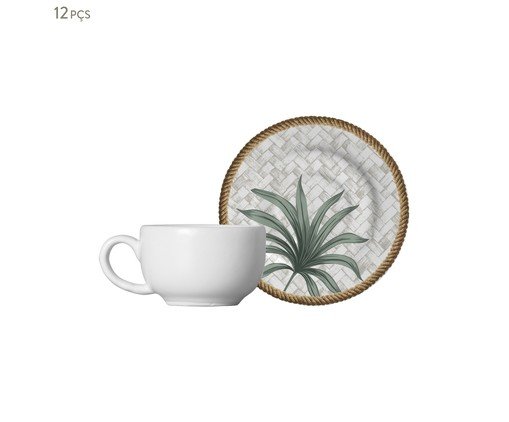 Jogo de Xícaras de Café com Pires Branca Acetinada Eudora, Branco | WestwingNow