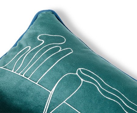 Capa de Almofada Bordada Figura Só de Tarsila do Amaral Verde | Westwing