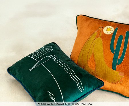 Capa de Almofada Bordada Abaporu de Tarsila do Amaral Terracota | Westwing