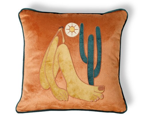 Capa de Almofada Bordada Abaporu de Tarsila do Amaral Terracota, Terracotta | WestwingNow
