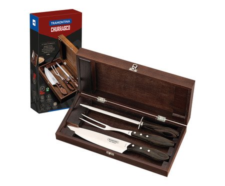 Jogo para Churrasco em Inox Polywood | Westwing