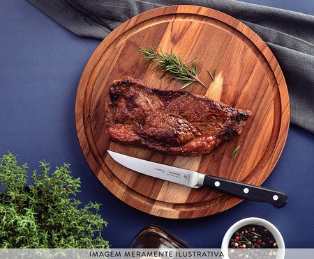 Faca para Churrasco em Inox Century Preta | Westwing