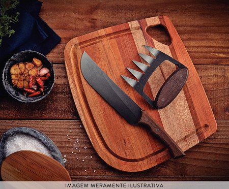 Jogo para Churrasco em Inox Black | Westwing