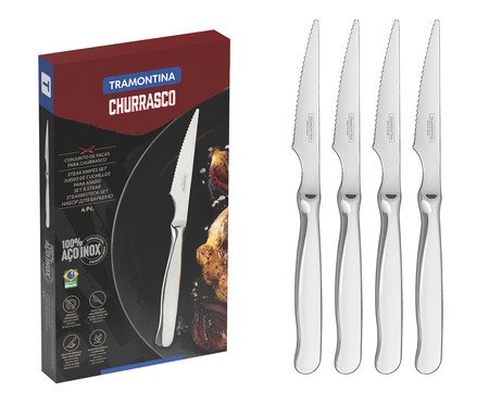 Jogo de Facas para Churrasco em Inox Zurique | Westwing