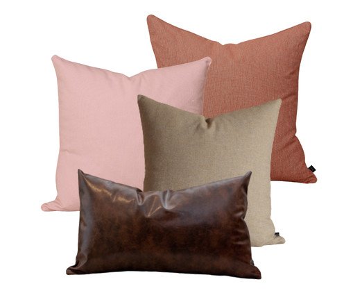 Kit Almofadas Sakura Tons Coral e Marrom, multicolor | WestwingNow