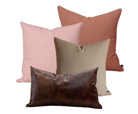 Kit Almofadas Sakura Tons Coral e Marrom | Westwing