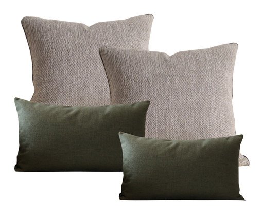 Kit Almofadas Névoa Cinza e Verde Oliva, multicolor | WestwingNow