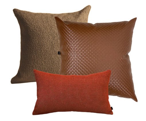 Kit Almofadas Raízes Tons Fendi e Marsala, red | WestwingNow