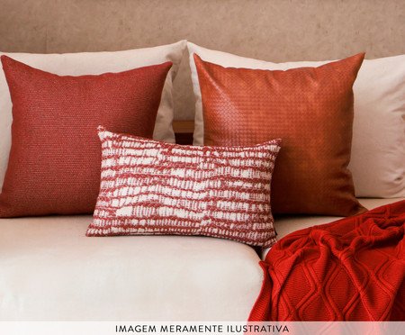 Kit Almofadas Flora em Couro e Tear Marsala | Westwing