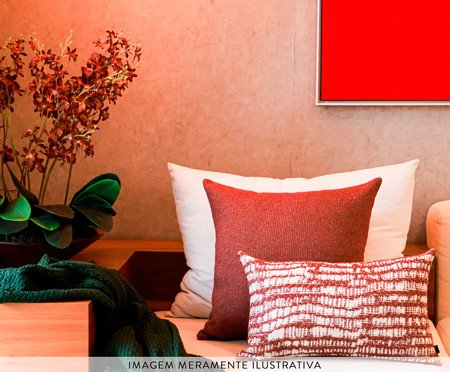 Kit Almofadas Flora em Couro e Tear Marsala | Westwing