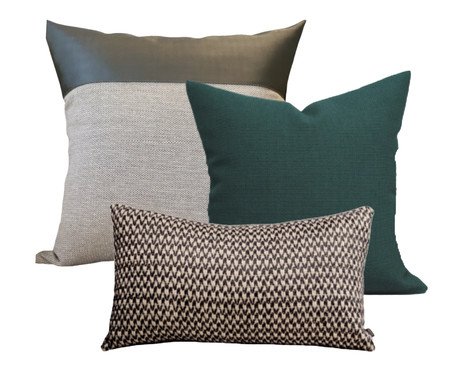 Kit Almofadas Bruma Preto e Verde Floresta | Westwing