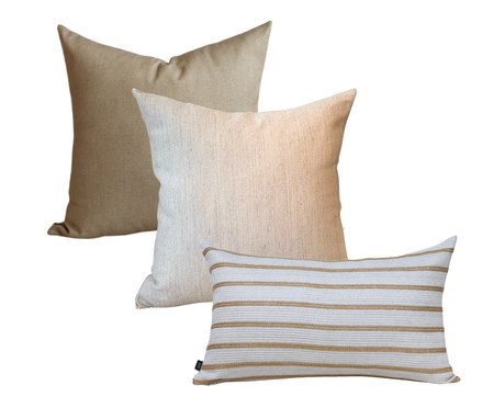 Kit Almofadas Tâmara Tons Off-White e Dourado | Westwing
