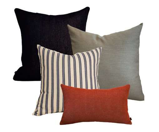 Kit Almofadas Circle Tons Azul Marinho e Marsala Listras, blue | WestwingNow