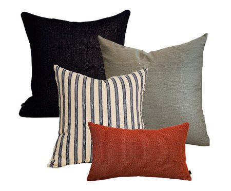 Kit Almofadas Circle Tons Azul Marinho e Marsala Listras | Westwing