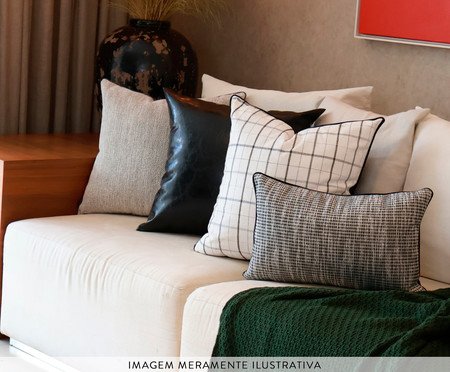 Kit Almofadas Xadrez Preto e Cinza Quadriculado | Westwing