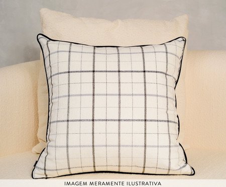 Kit Almofadas Xadrez Preto e Cinza Quadriculado | Westwing