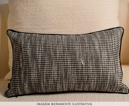 Kit Almofadas Xadrez Preto e Cinza Quadriculado | Westwing