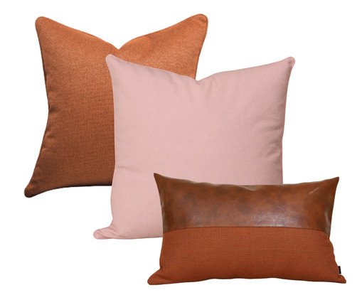 Kit Almofadas Lareira Tons Acobreados e Rosê, multicolor | WestwingNow