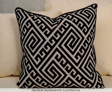 Kit Almofadas Aurora Geométrico Preto e Marsala | Westwing