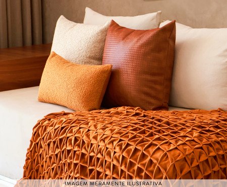 Kit Almofadas Damasco Tons Caramelo e Off-White | Westwing