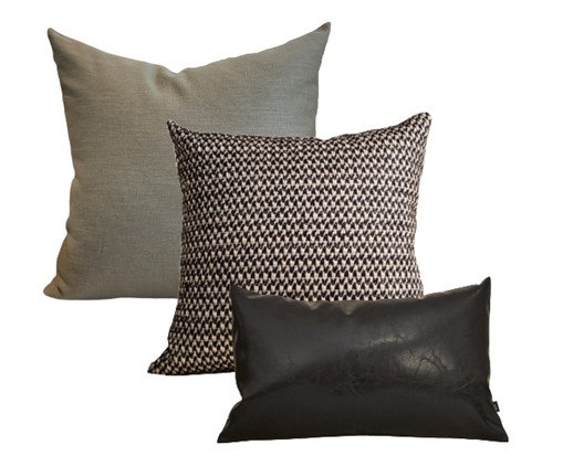 Kit Almofadas Grafite Preto e Cinza, multicolor | WestwingNow