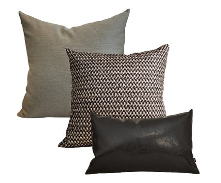 Kit Almofadas Grafite Preto e Cinza | Westwing