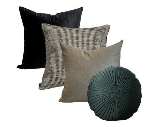 Kit Almofadas Brisa Tons de Preto e Verde Musgo, multicolor | WestwingNow