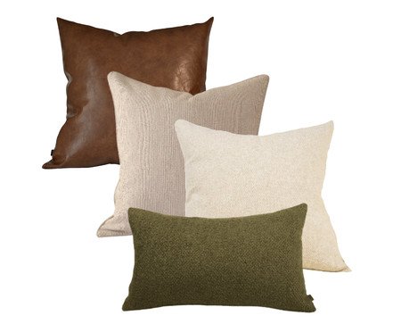 Kit Almofadas Verdana Off-White e Verde Musgo | Westwing