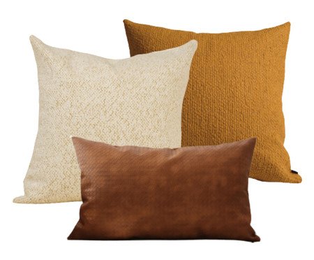 Kit Almofadas Serena em Bouclê Caramelo | Westwing