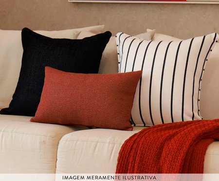 Kit Almofadas Essence Listras Azul Marinho e Marsala Listras | Westwing