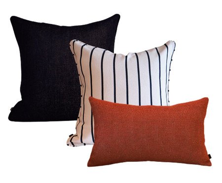 Kit Almofadas Essence Listras Azul Marinho e Marsala Listras | Westwing