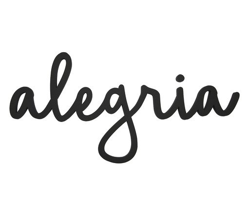 Placa de Madeira Decorativa Alegria Preta - 33X16cm, multicolor | WestwingNow