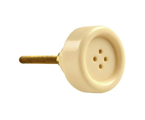 Puxador Bouton Creme, Branco | WestwingNow