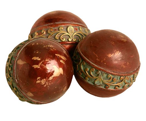 Jogo de Esferas Decorativas Balize, Marrom | WestwingNow