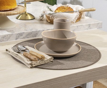Jogo de Lugar Americano Redondo Loom Liva Taupe | Westwing